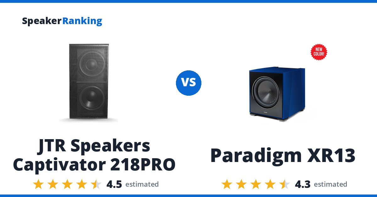 JTR Speakers Captivator 218PRO vs Paradigm XR13
