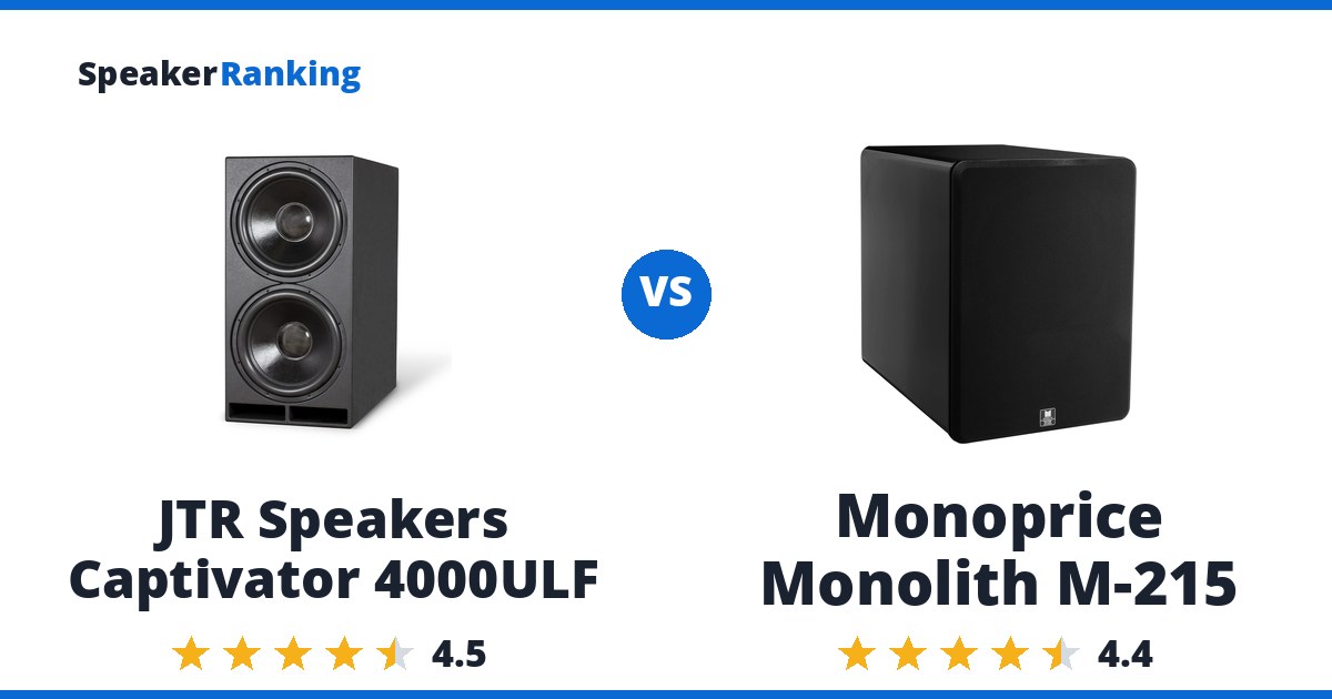 JTR Speakers Captivator 4000ULF vs Monoprice Monolith M-215