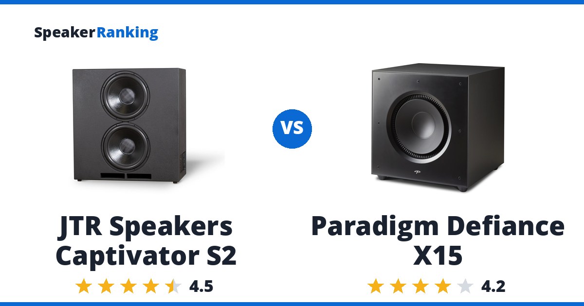 JTR Speakers Captivator S2 vs Paradigm Defiance X15