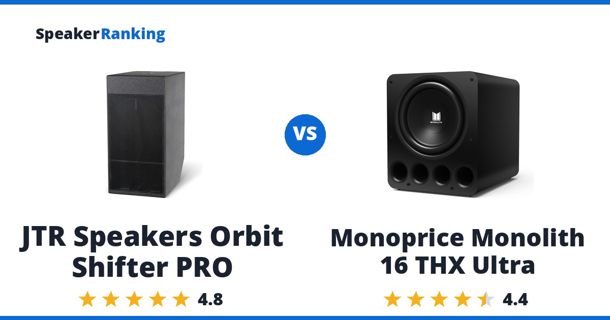 JTR Speakers Orbit Shifter PRO vs Monoprice Monolith 16 THX Ultra