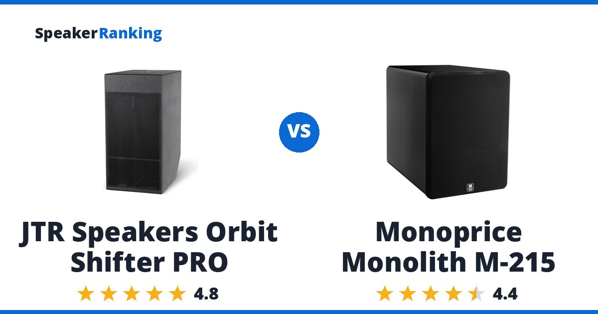 JTR Speakers Orbit Shifter PRO vs Monoprice Monolith M-215