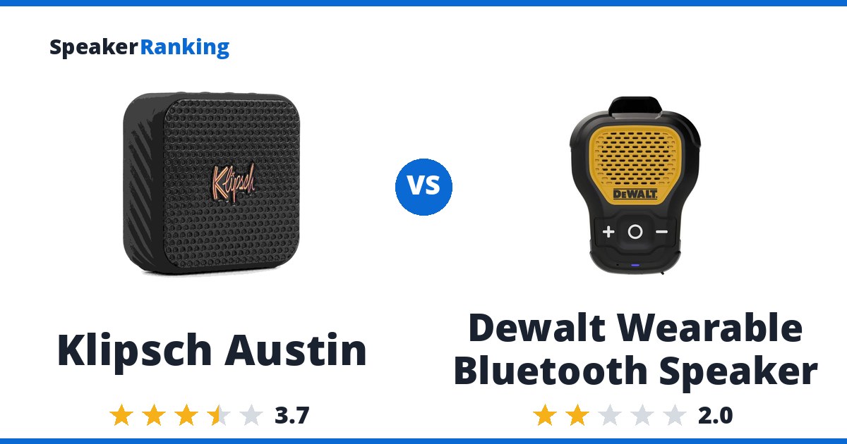 Klipsch Austin vs Dewalt Wearable Bluetooth Speaker
