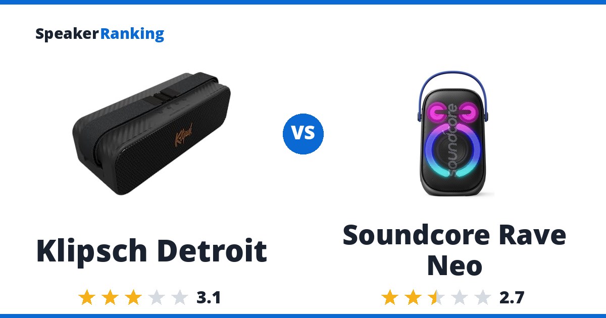 Klipsch Detroit vs Soundcore Rave Neo