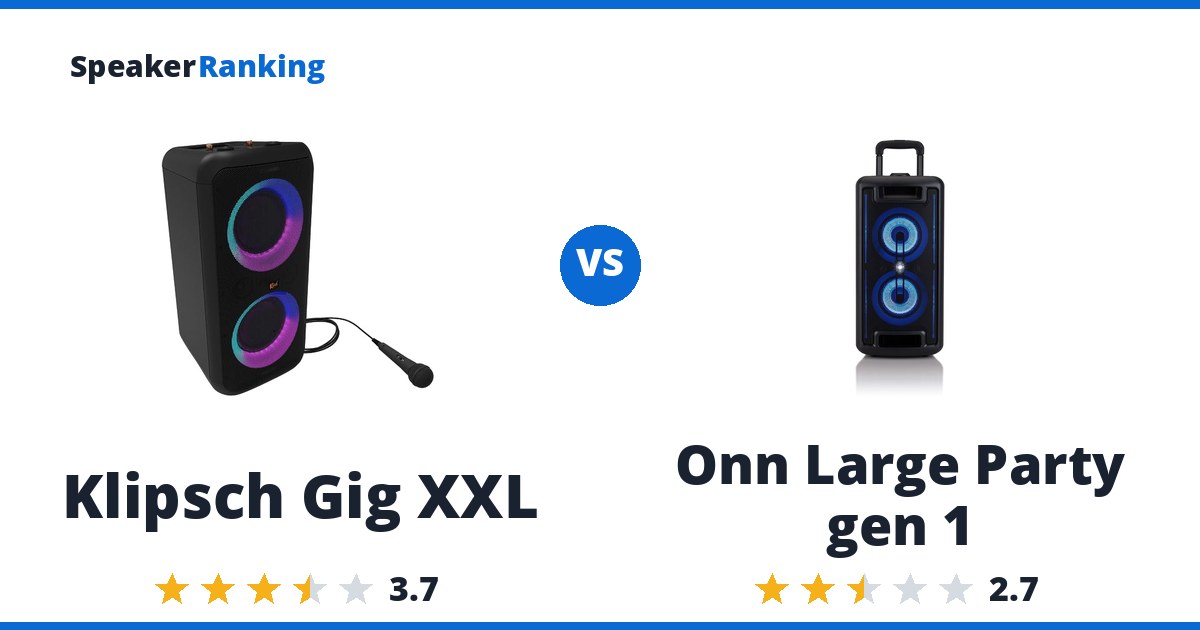 Klipsch Gig XXL vs Onn Large Party gen 1