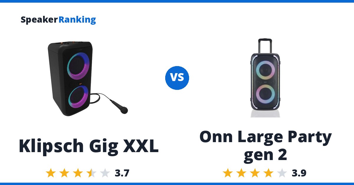 Klipsch Gig XXL vs Onn Large Party gen 2