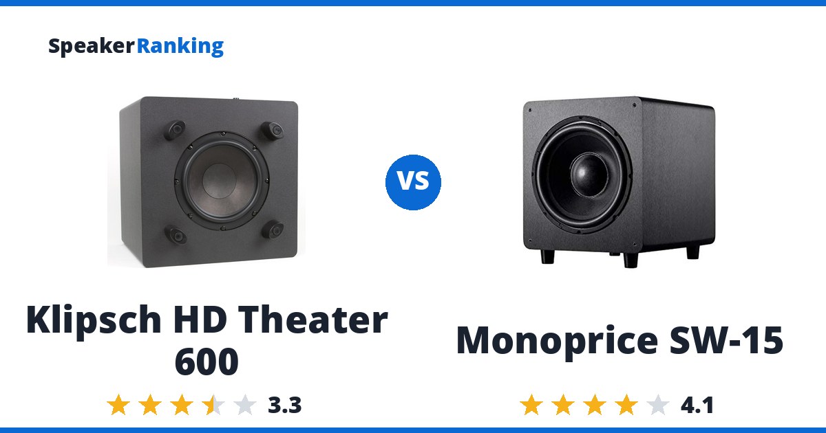 Klipsch HD Theater 600 vs Monoprice SW-15