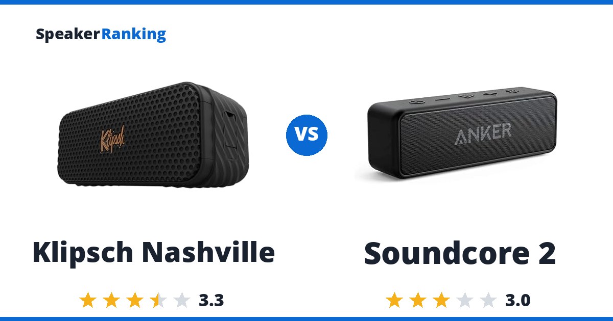 Klipsch Nashville vs Soundcore 2