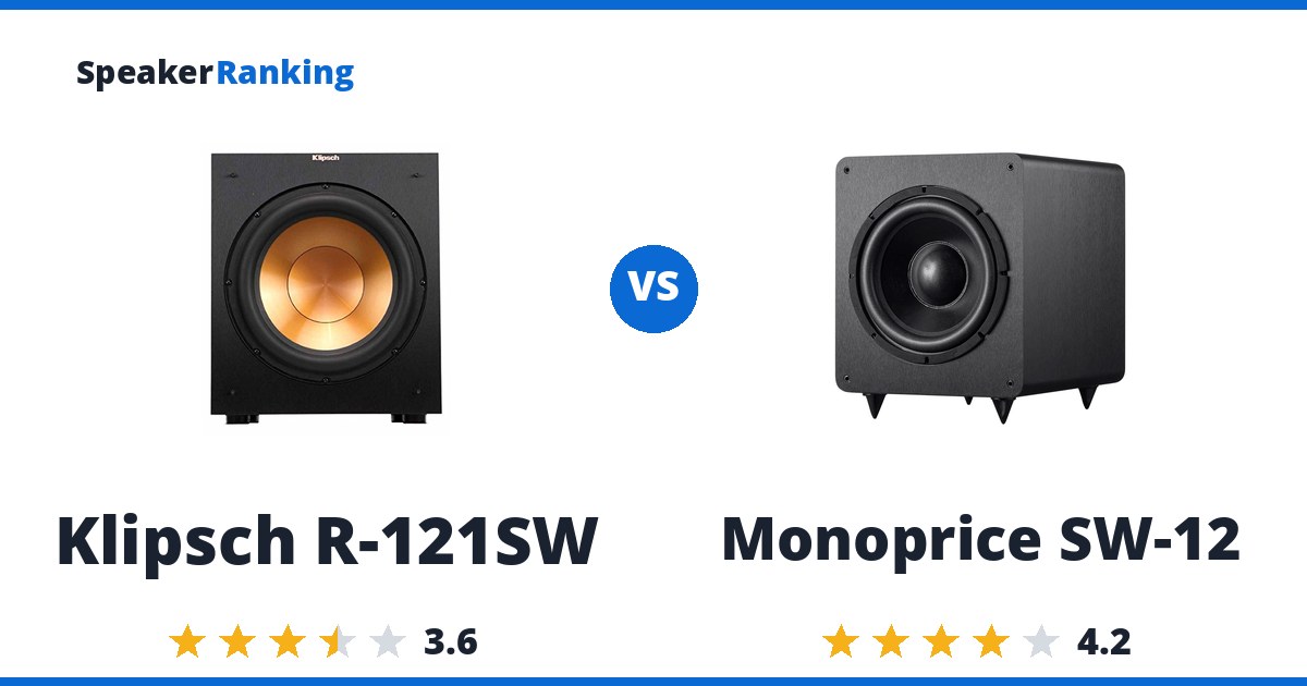 Klipsch R-121SW vs Monoprice SW-12
