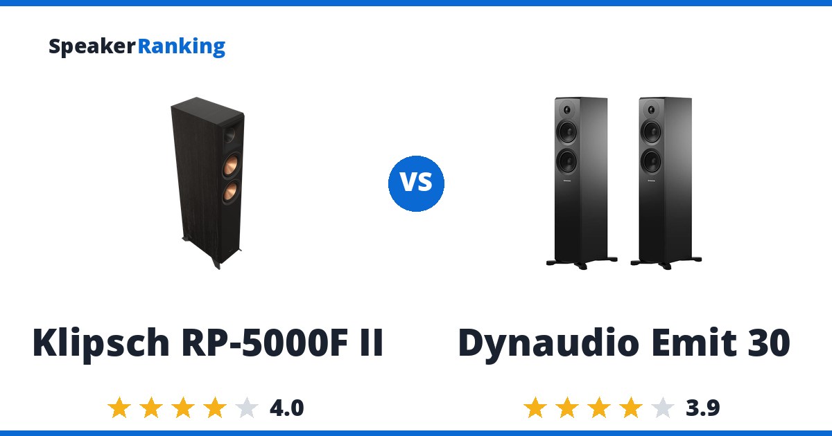 Klipsch RP-5000F II vs Dynaudio Emit 30