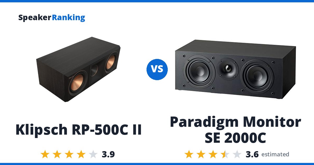 Klipsch RP-500C II vs Paradigm Monitor SE 2000C