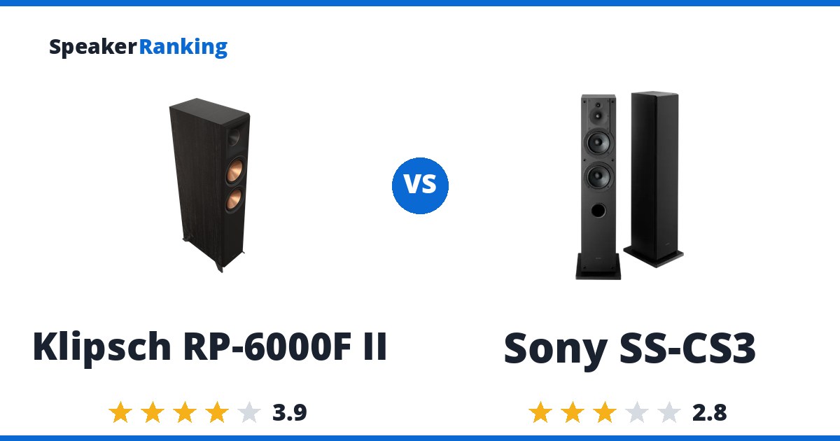 Klipsch RP-6000F II vs Sony SS-CS3