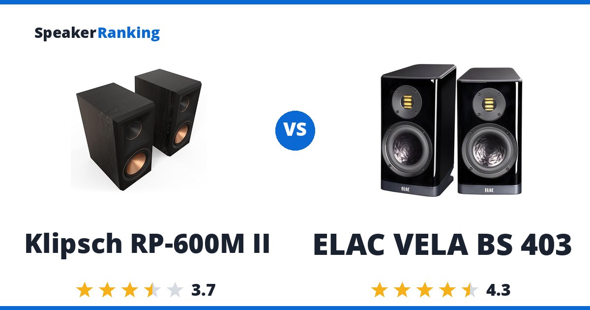 Klipsch RP-600M II vs ELAC VELA BS 403