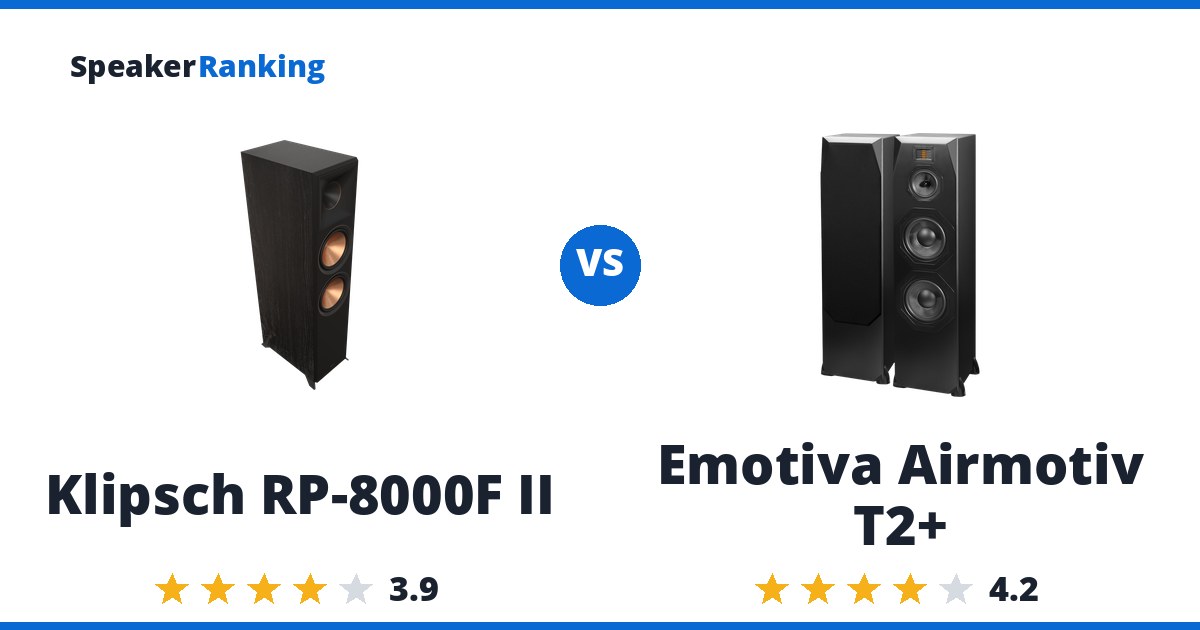 Klipsch RP-8000F II vs Emotiva Airmotiv T2+