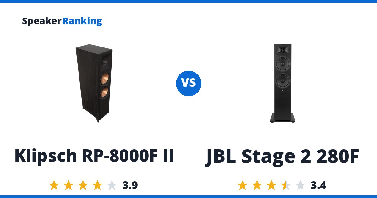 Klipsch RP-8000F II vs JBL Stage 2 280F