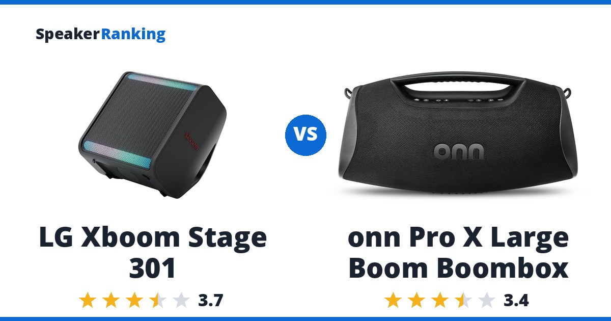LG Xboom Stage 301 vs onn Pro X Large Boom Boombox