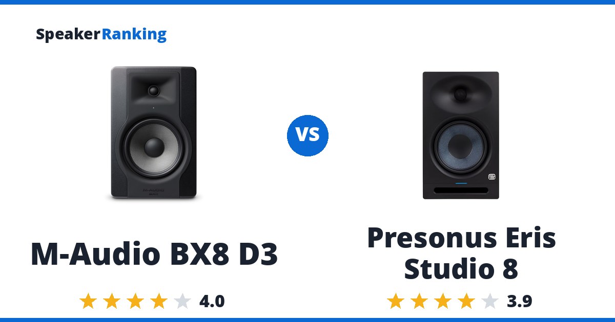 M-Audio BX8 D3 vs Presonus Eris Studio 8