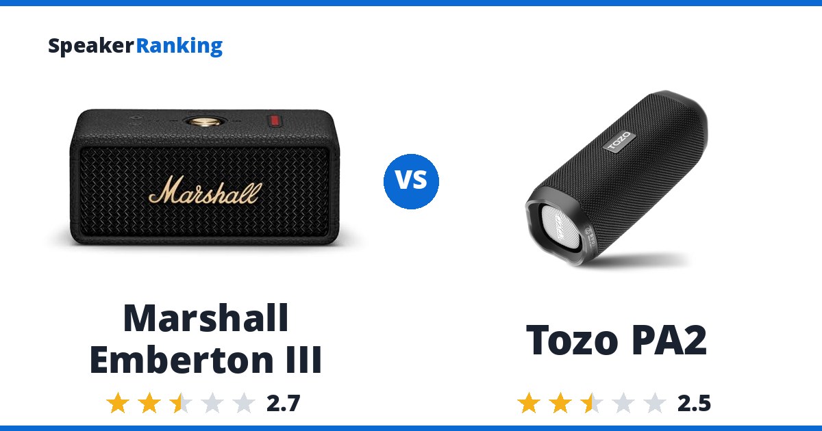 Marshall Emberton III vs Tozo PA2