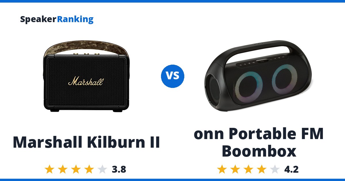 Marshall Kilburn II vs onn Portable FM Boombox