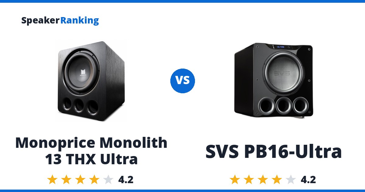 Monoprice Monolith 13 THX Ultra vs SVS PB16-Ultra