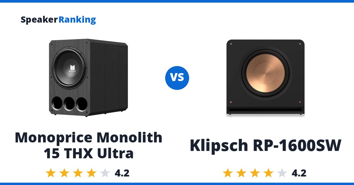Monoprice Monolith 15 THX Ultra vs Klipsch RP-1600SW