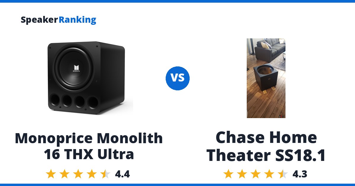 Monoprice Monolith 16 THX Ultra vs Chase Home Theater SS18.1