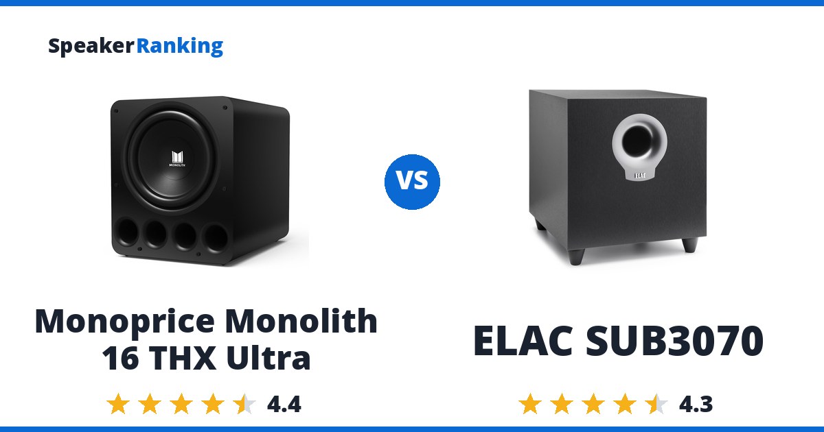 Monoprice Monolith 16 THX Ultra vs ELAC SUB3070