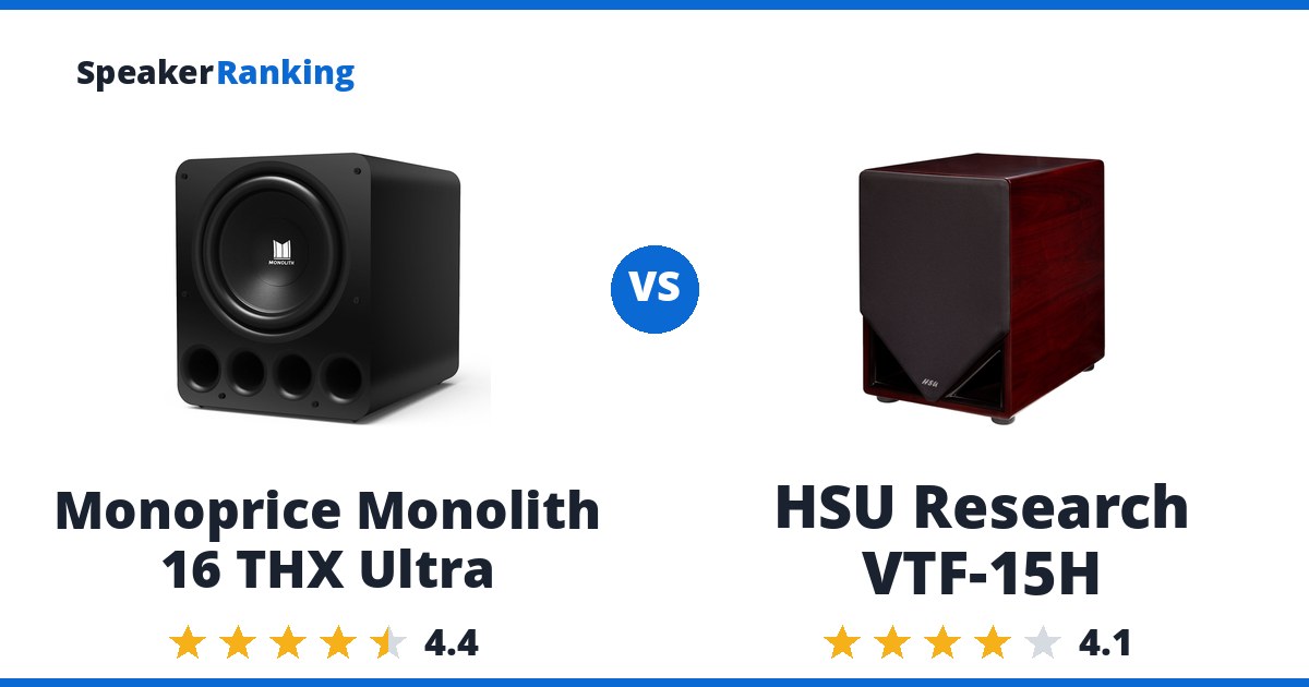 Monoprice Monolith 16 THX Ultra vs HSU Research VTF-15H