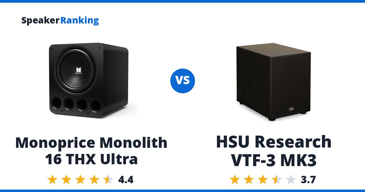 Monoprice Monolith 16 THX Ultra vs HSU Research VTF-3 MK3