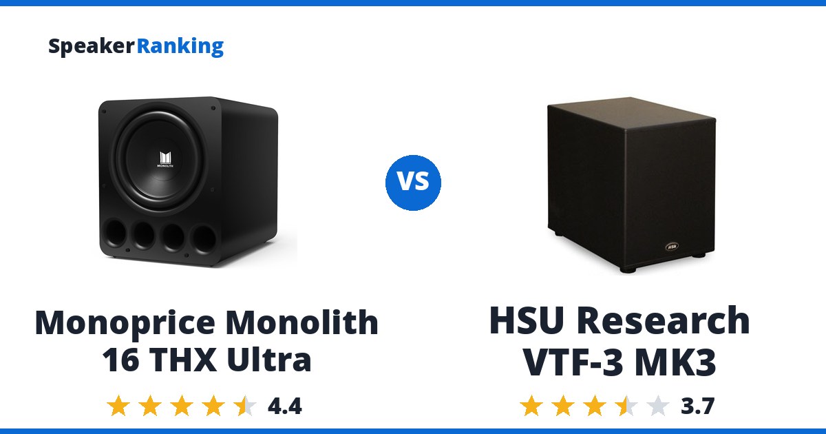 Monoprice Monolith 16 THX Ultra vs HSU Research VTF-3 MK3