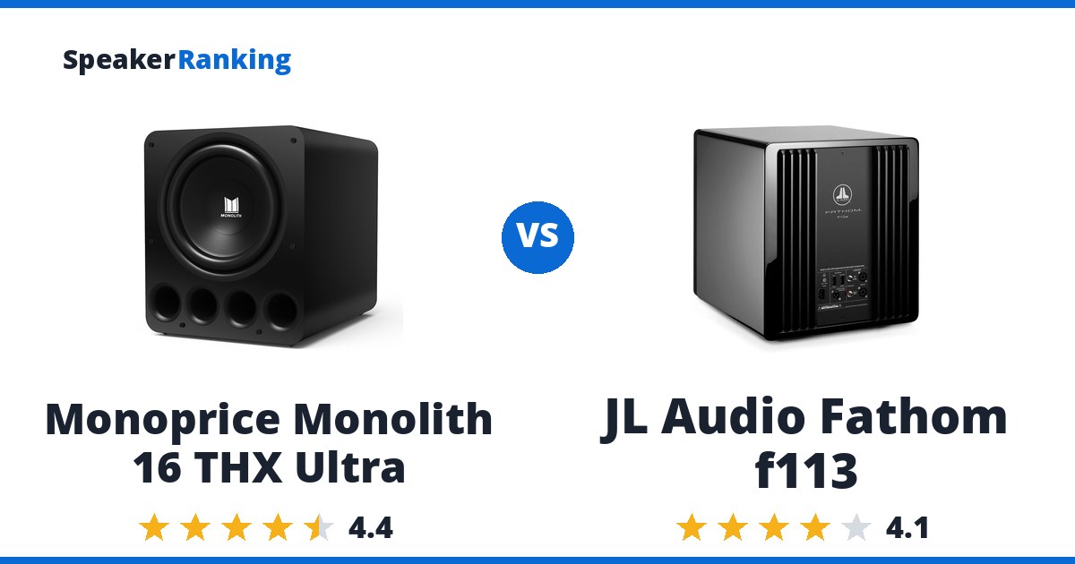Monoprice Monolith 16 THX Ultra vs JL Audio Fathom f113