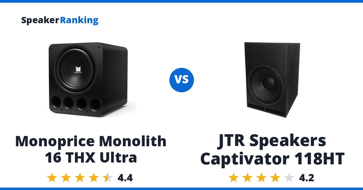 Monoprice Monolith 16 THX Ultra vs JTR Speakers Captivator 118HT
