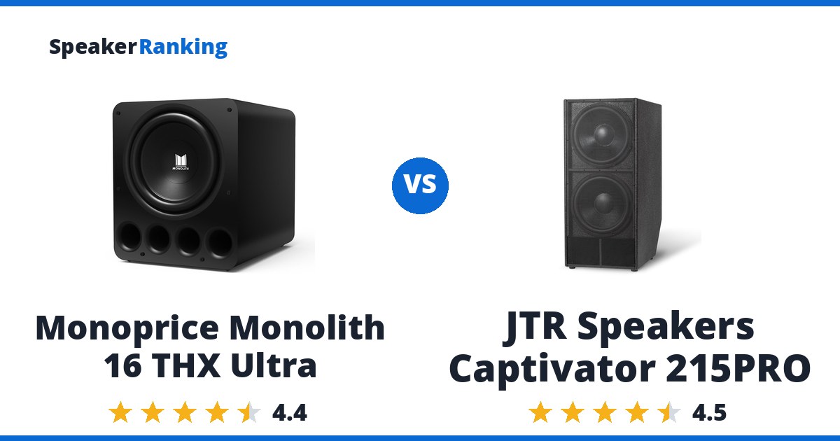 Monoprice Monolith 16 THX Ultra vs JTR Speakers Captivator 215PRO