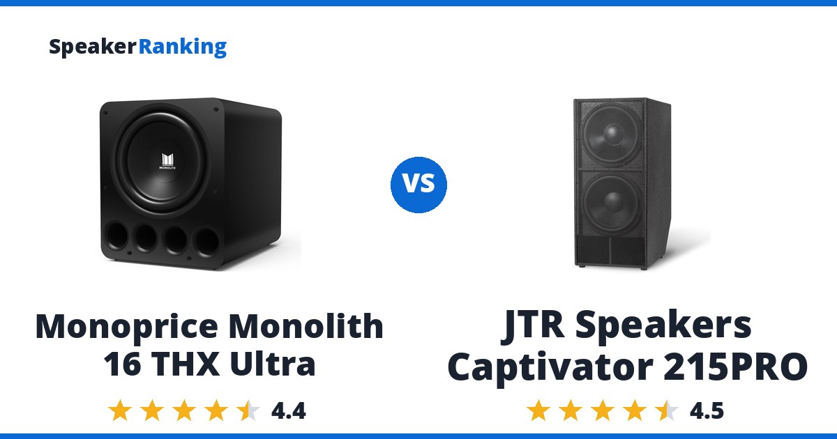 Monoprice Monolith 16 THX Ultra vs JTR Speakers Captivator 215PRO