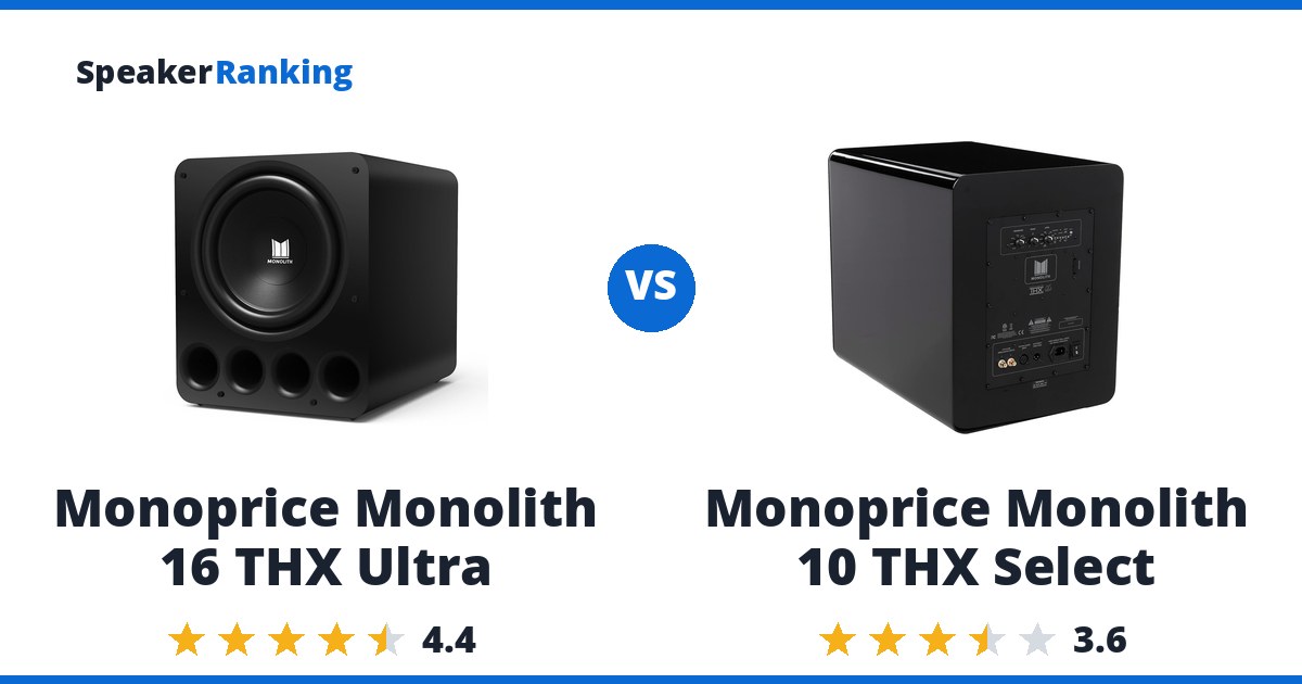 Monoprice Monolith 16 THX Ultra vs Monoprice Monolith 10 THX Select