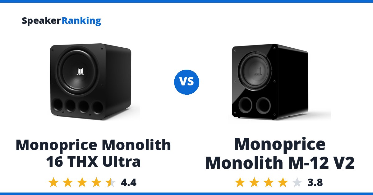 Monoprice Monolith 16 THX Ultra vs Monoprice Monolith M-12 V2