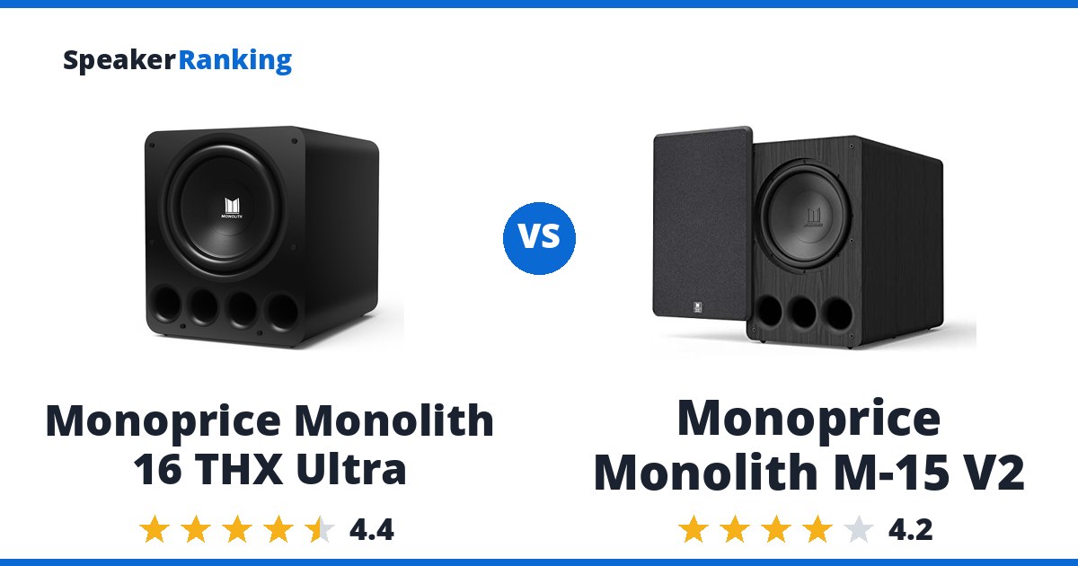 Monoprice Monolith 16 THX Ultra vs Monoprice Monolith M-15 V2
