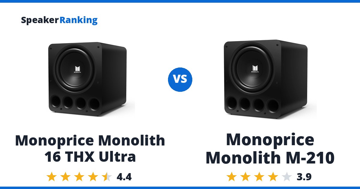 Monoprice Monolith 16 THX Ultra vs Monoprice Monolith M-210