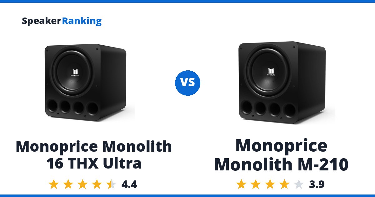 Monoprice Monolith 16 THX Ultra vs Monoprice Monolith M-210