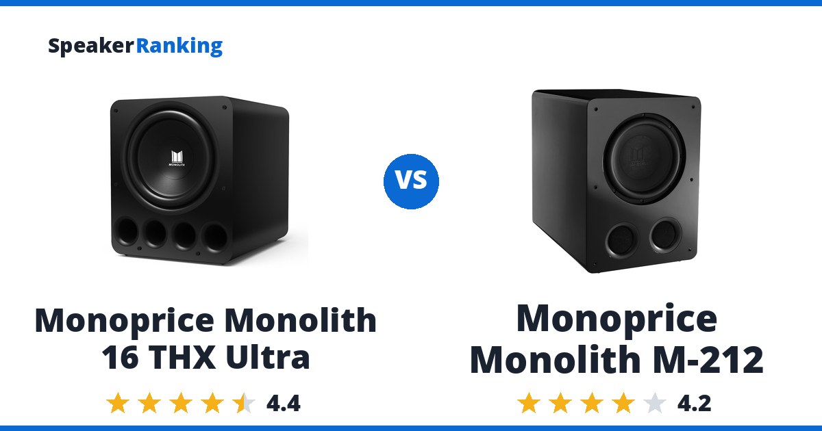 Monoprice Monolith 16 THX Ultra vs Monoprice Monolith M-212