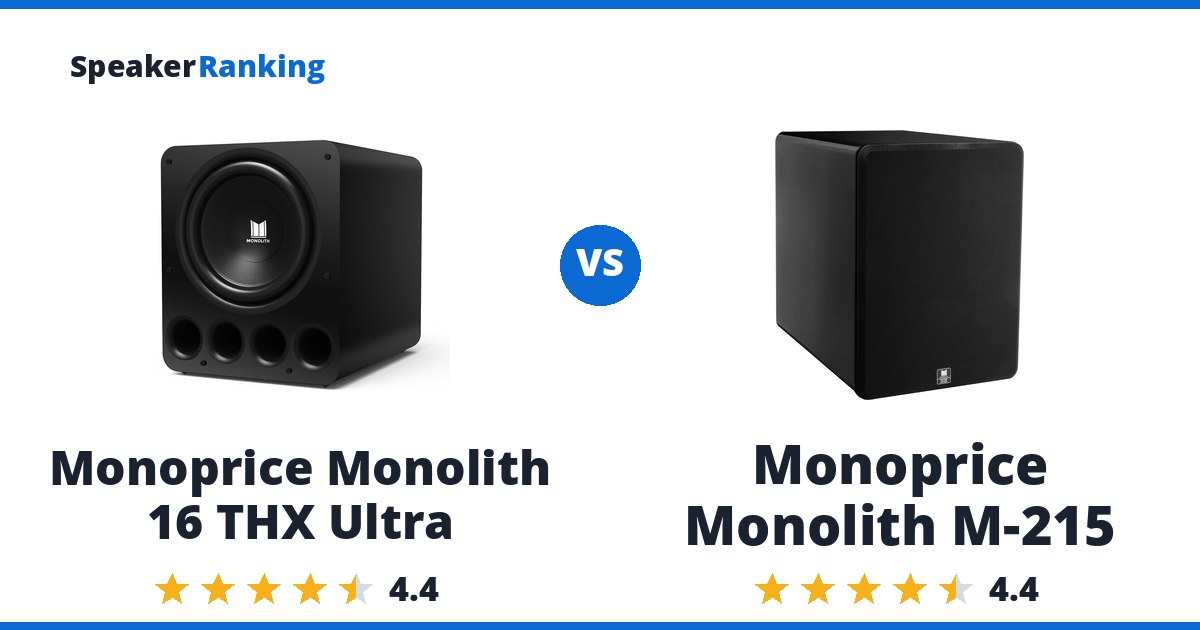 Monoprice Monolith 16 THX Ultra vs Monoprice Monolith M-215