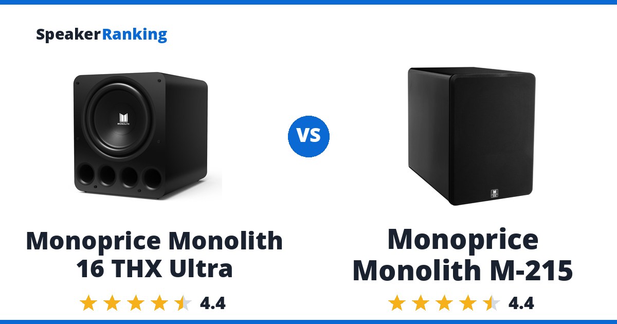 Monoprice Monolith 16 THX Ultra vs Monoprice Monolith M-215