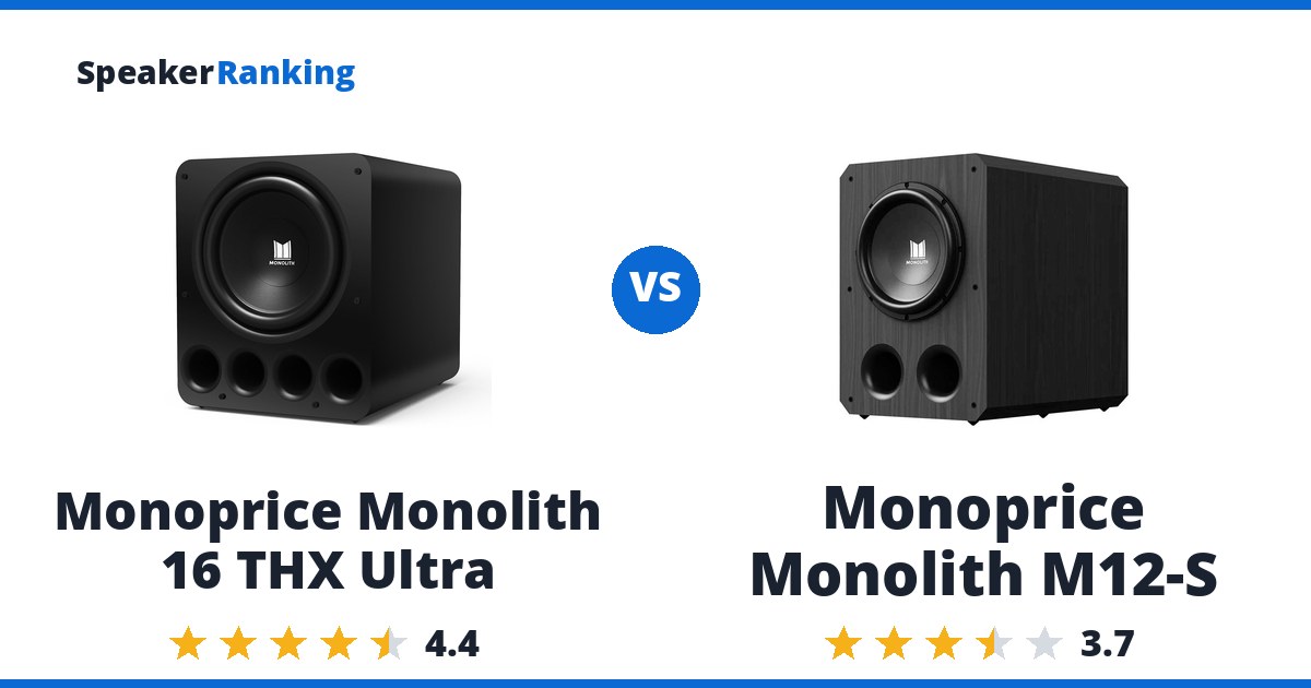 Monoprice Monolith 16 THX Ultra vs Monoprice Monolith M12-S