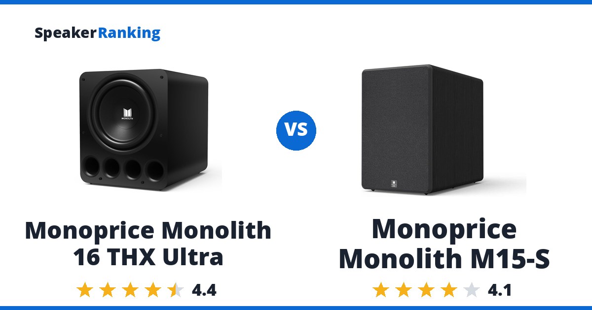 Monoprice Monolith 16 THX Ultra vs Monoprice Monolith M15-S