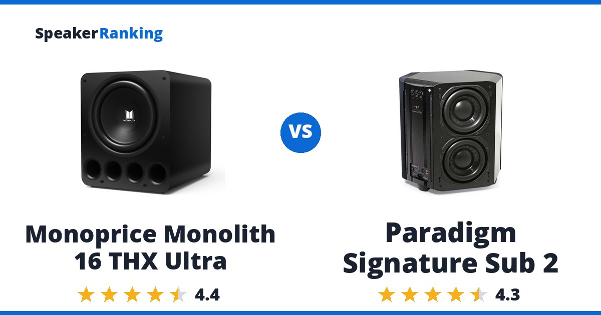 Monoprice Monolith 16 THX Ultra vs Paradigm Signature Sub 2