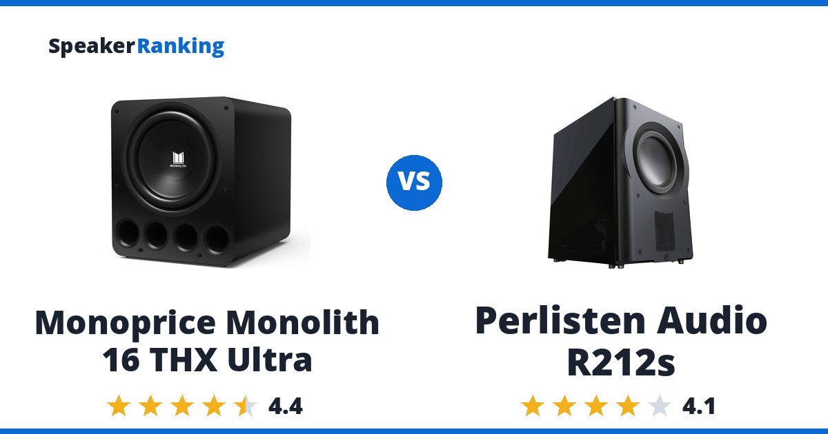 Monoprice Monolith 16 THX Ultra vs Perlisten Audio R212s