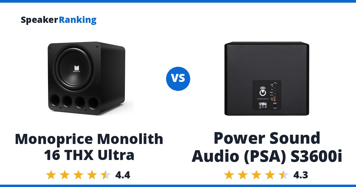 Monoprice Monolith 16 THX Ultra vs Power Sound Audio (PSA) S3600i