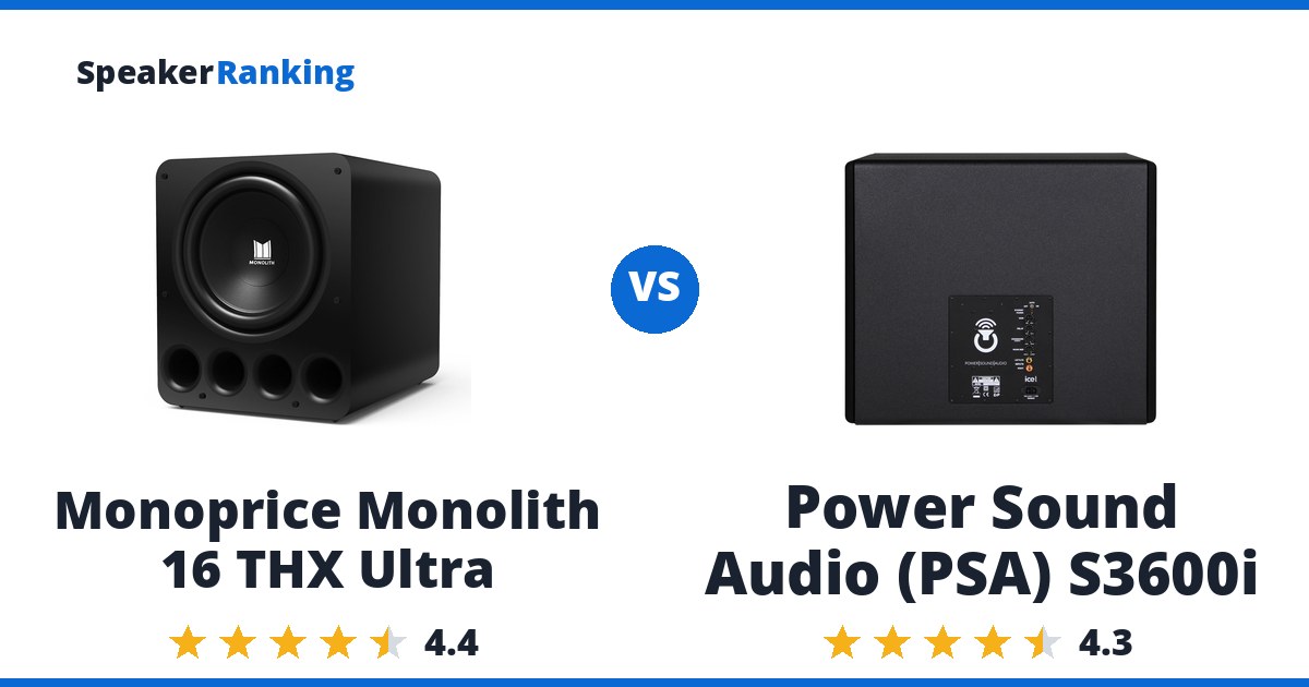 Monoprice Monolith 16 THX Ultra vs Power Sound Audio (PSA) S3600i