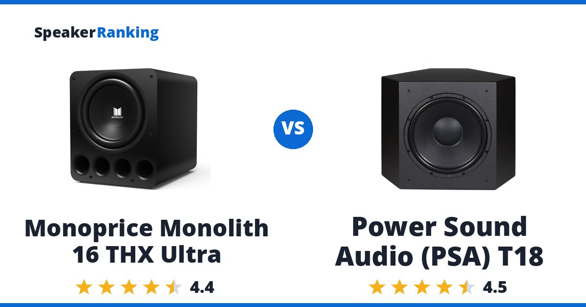 Monoprice Monolith 16 THX Ultra vs Power Sound Audio (PSA) T18
