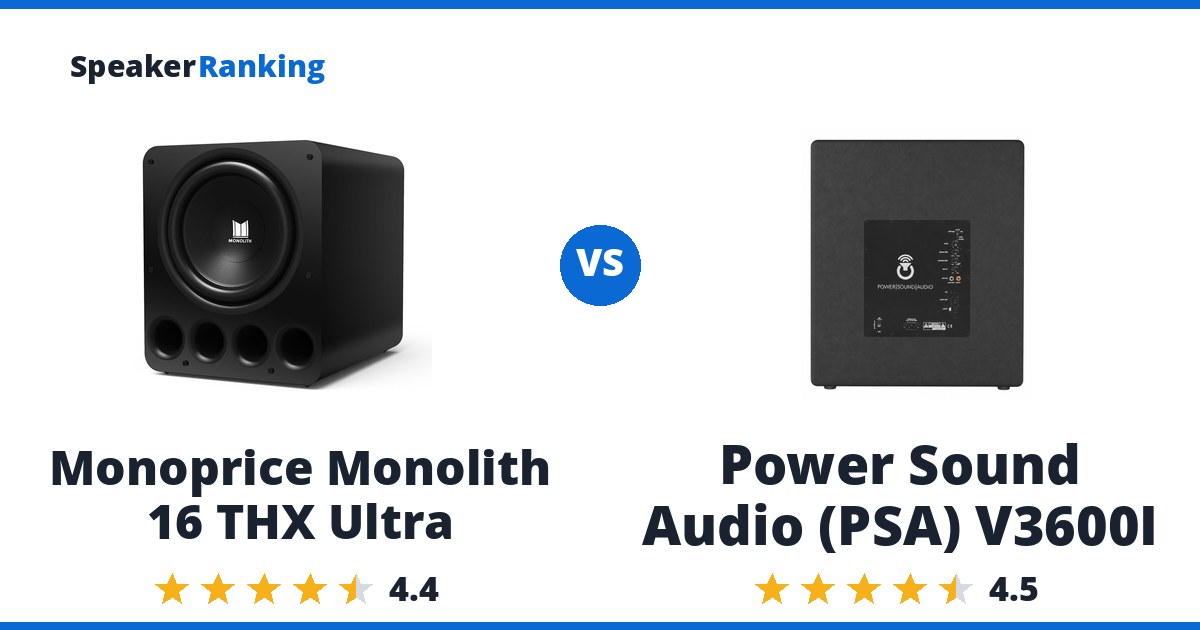 Monoprice Monolith 16 THX Ultra vs Power Sound Audio (PSA) V3600I