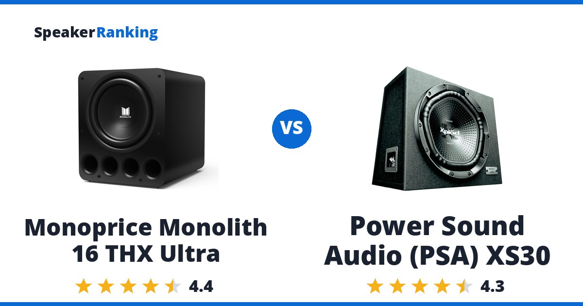 Monoprice Monolith 16 THX Ultra vs Power Sound Audio (PSA) XS30